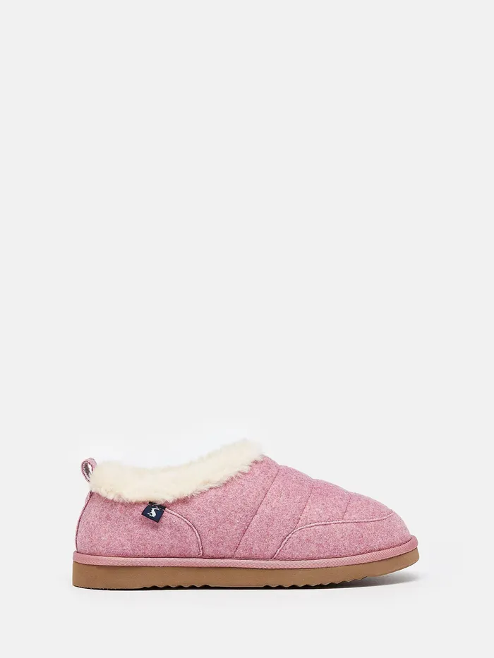 Joules Women039s Lazydays 8211 Pink Faux Fur Lined Slippers Women Slippers