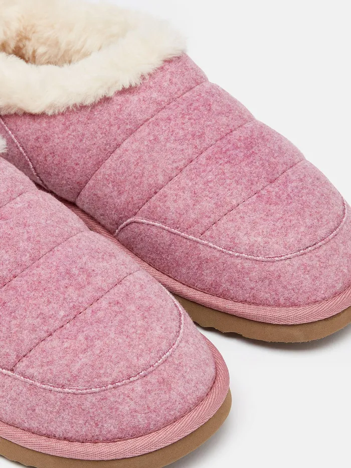 Joules Women039s Lazydays 8211 Pink Faux Fur Lined Slippers Women Slippers