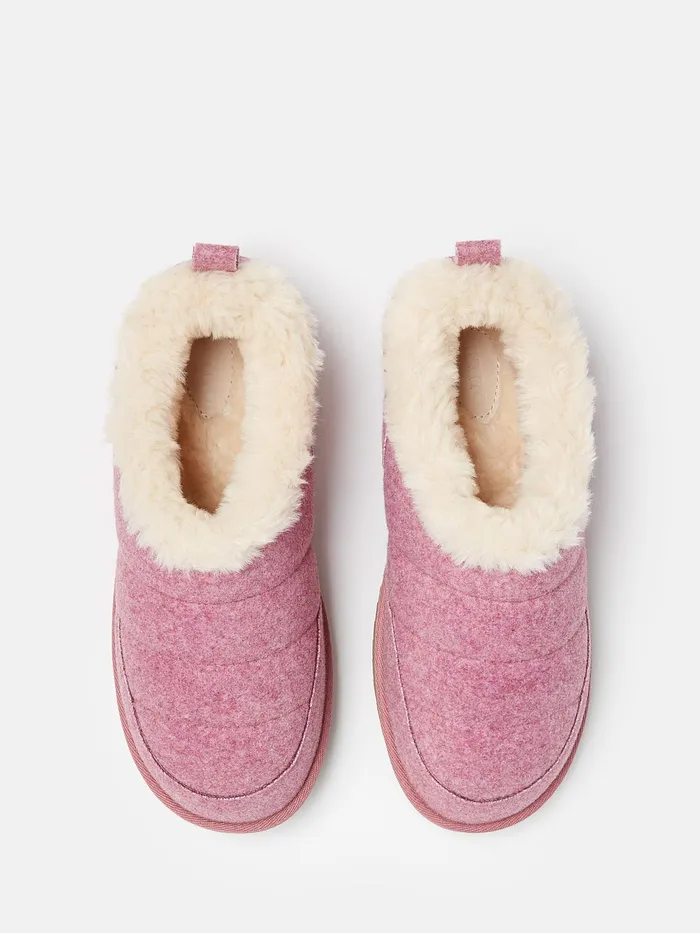Joules Women039s Lazydays 8211 Pink Faux Fur Lined Slippers Women Slippers