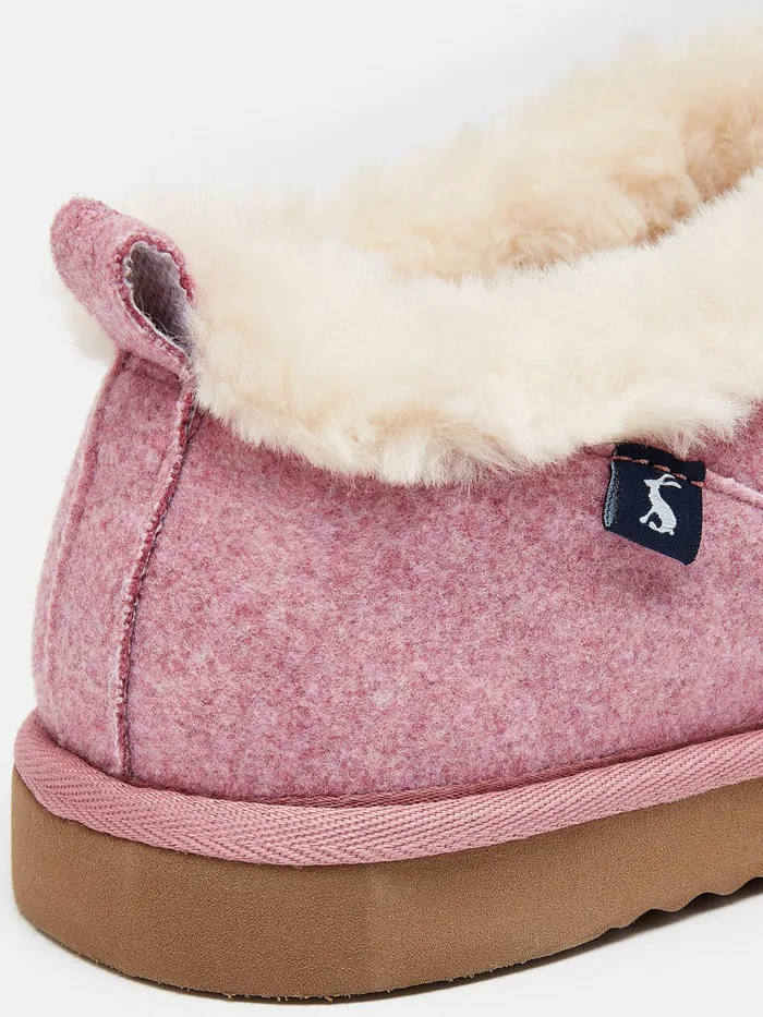 Joules Women039s Lazydays 8211 Pink Faux Fur Lined Slippers Women Slippers