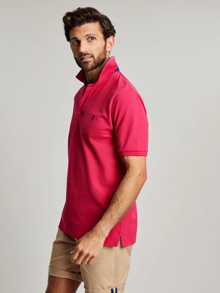 Joules Woody 8211 Raspberry Pink Polo Shirt Men Tops and Tshirts