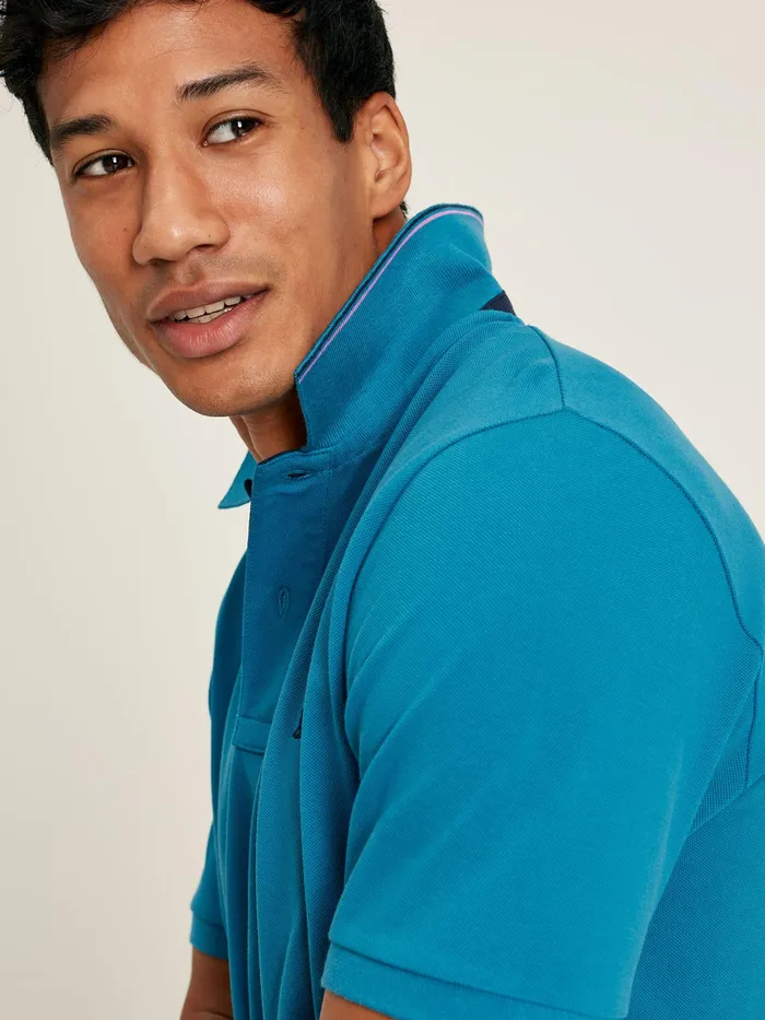 Joules Woody 8211 Turquoise Classic Fit Polo Shirt Men Tops and Tshirts