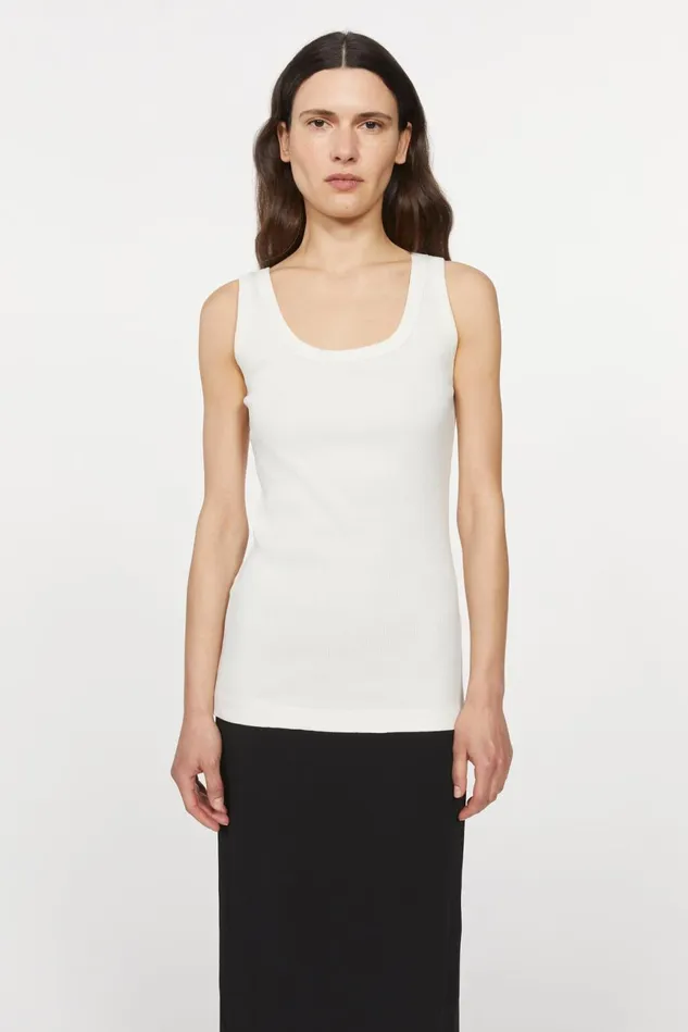 Jump Rib Top White Women Rodebjer Tops