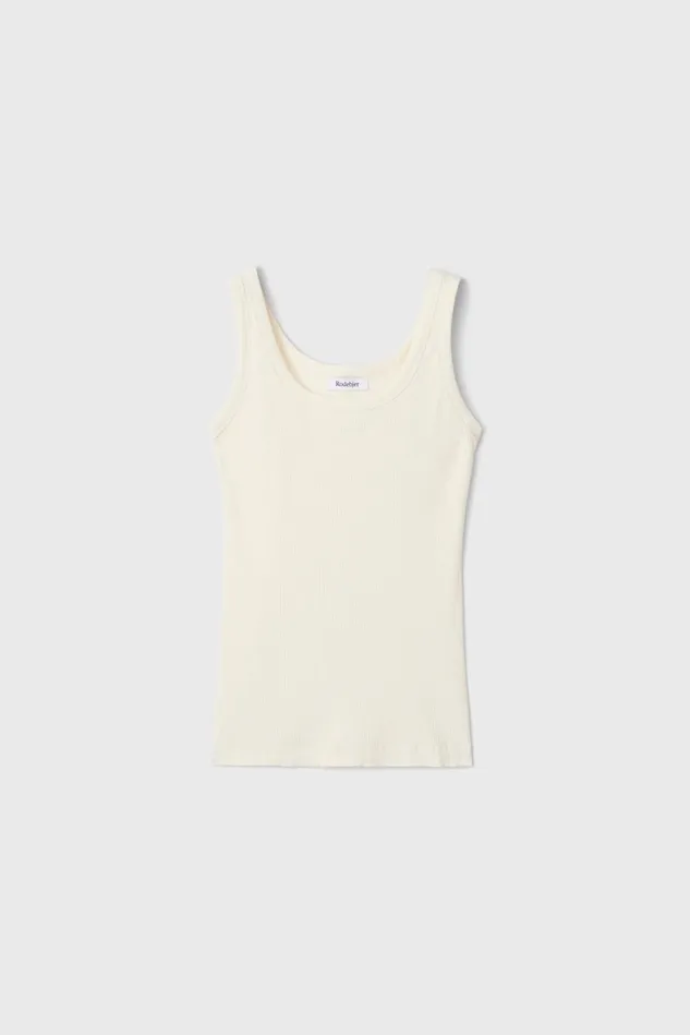Jump Rib Top White Women Rodebjer Tops