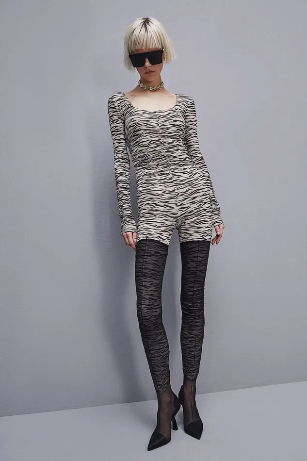 Jumpsuits Women Patrizia Pepe Zebra Print Jumpsuit Zebra Print Tulle