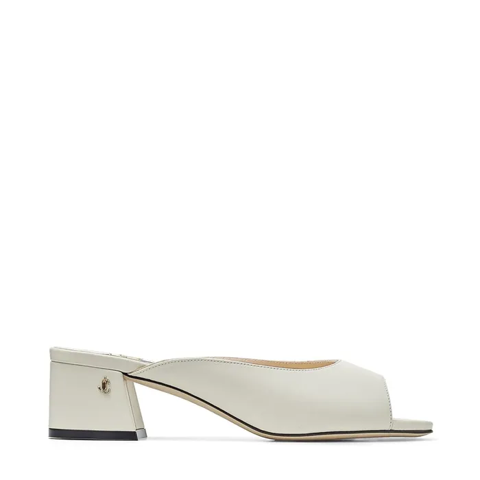 Jynx 45 Latte Nappa Leather Mules With Jc Emblem Latte Women JIMMY CHOO Sandals Jynx 45 Latte Nappa Leather Mules With Jc Emblem Latte Women JIMMY CHOO Sandals