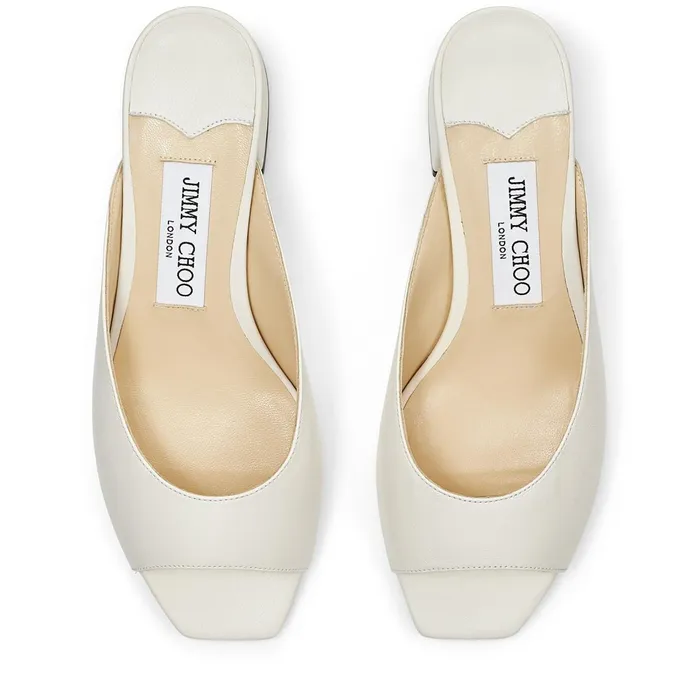 Jynx 45 Latte Nappa Leather Mules With Jc Emblem Latte Women JIMMY CHOO Sandals