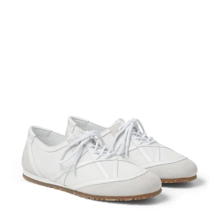 KatoF White Crosta Suede Calf Leather And Nylon LowTop Trainers X Whitewhite Women JIMMY CHOO Sneakers