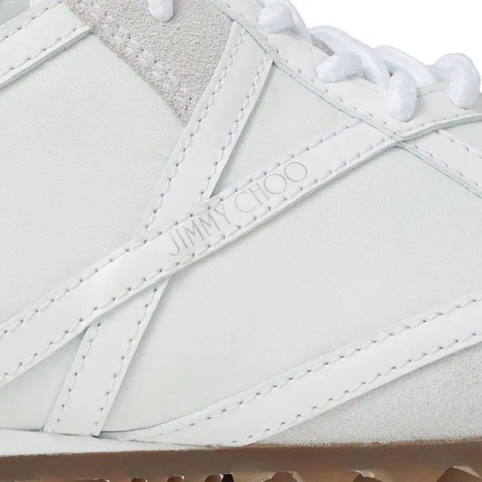 KatoF White Crosta Suede Calf Leather And Nylon LowTop Trainers X Whitewhite Women JIMMY CHOO Sneakers