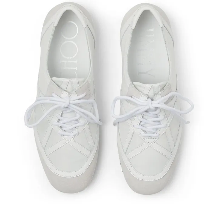KatoF White Crosta Suede Calf Leather And Nylon LowTop Trainers X Whitewhite Women JIMMY CHOO Sneakers