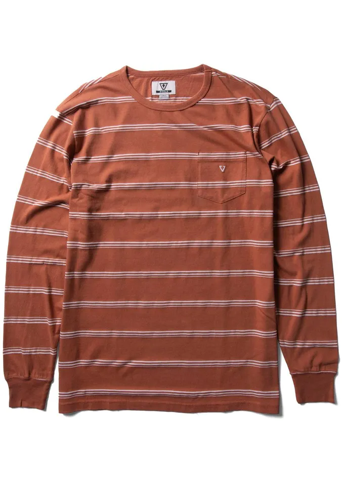 Knit Tees Men Vissla Kaulike Ls Pkt Tee Terracotta