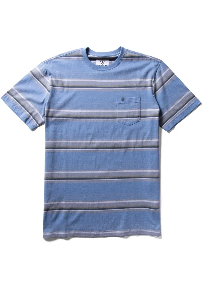 Knit Tees Men Vissla Olada Eco Ss Pkt Tee Faded Denim