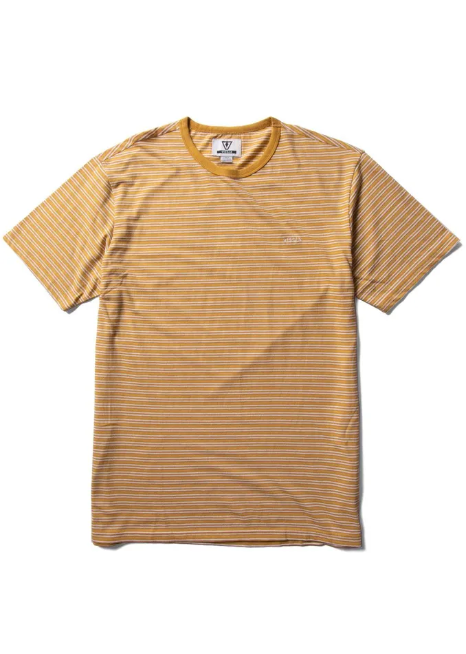 Knit Tees Men Vissla Trimmer Ss Tee Gold Coral
