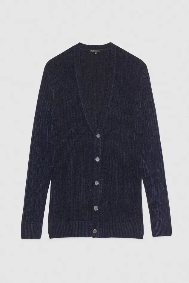 Knitwear Men Patrizia Pepe Viscose Blend Cardigan Royal Navyblue