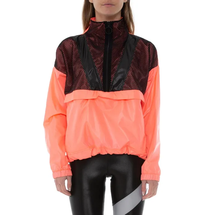 Koral X Kappa Groove Zephyr Cropped Anorak Guave Black Kappa Womens Jackets