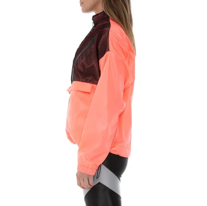 Koral X Kappa Groove Zephyr Cropped Anorak Guave Black Kappa Womens Jackets