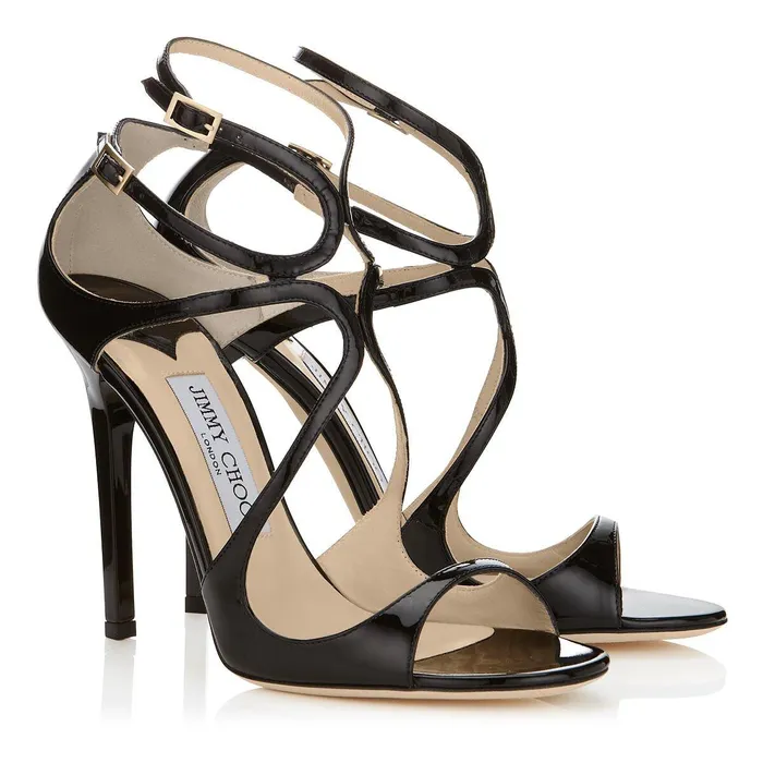 Lance Black Patent Leather Sandals Black Women JIMMY CHOO Sandals