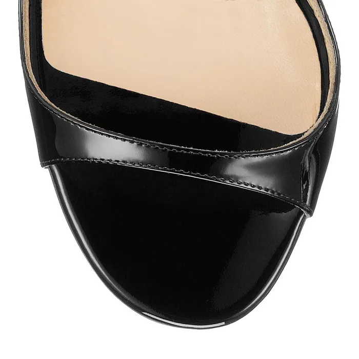 Lance Black Patent Leather Sandals Black Women JIMMY CHOO Sandals