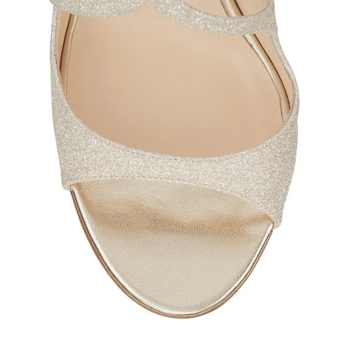 Lang Platinum Ice Dusty Glitter Sandals Platinum Ice Women JIMMY CHOO Bridal Shoes
