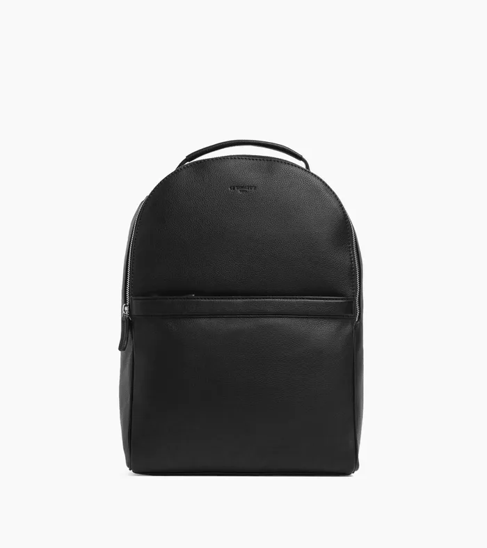 Le Tanneur Backpacks WomenMen Zipped Backpack In Grained Leather Black