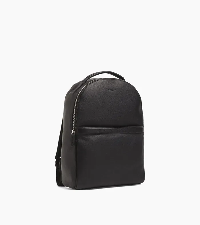 Le Tanneur Backpacks WomenMen Zipped Backpack In Grained Leather Black