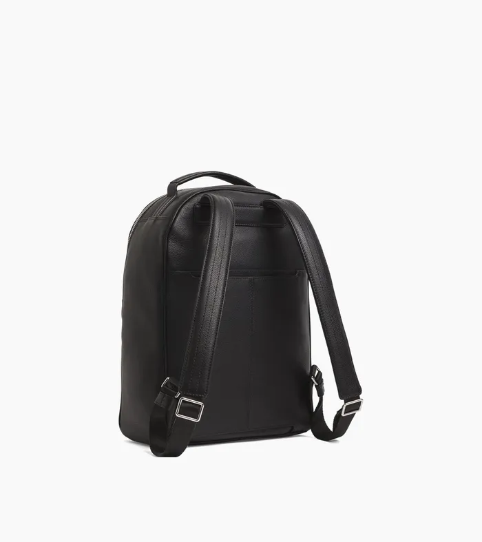 Le Tanneur Backpacks WomenMen Zipped Backpack In Grained Leather Black