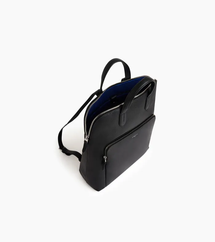 Le Tanneur Backpacks Women Zipped Business Backpack In Grained Leather Black
