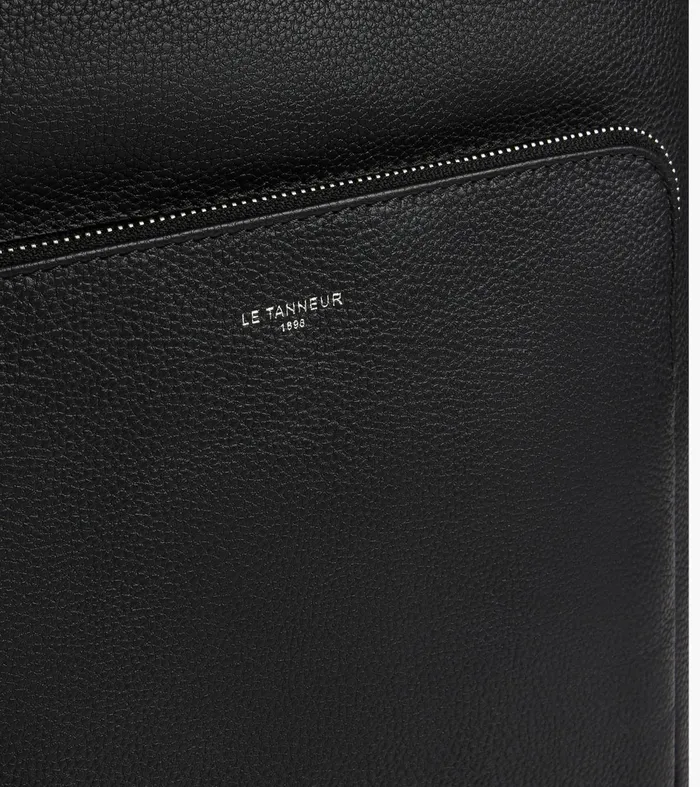 Le Tanneur Backpacks Women Zipped Business Backpack In Grained Leather Black