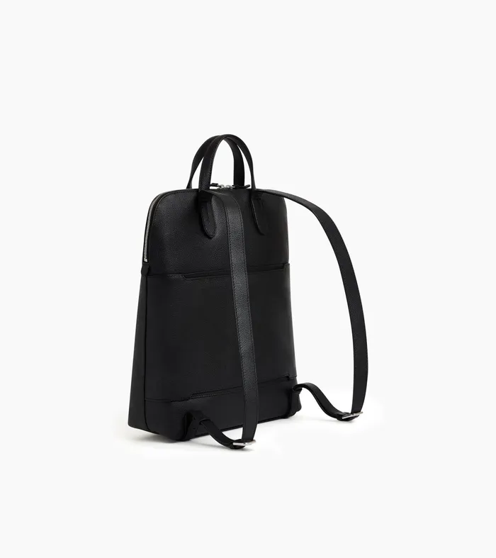 Le Tanneur Backpacks Women Zipped Business Backpack In Grained Leather Black