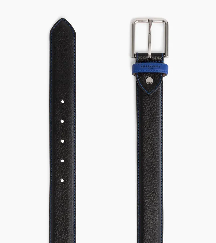 Le Tanneur Belts Men Charles Men039S Belt With Square Buckle In Smooth Leather Black Le Bleu