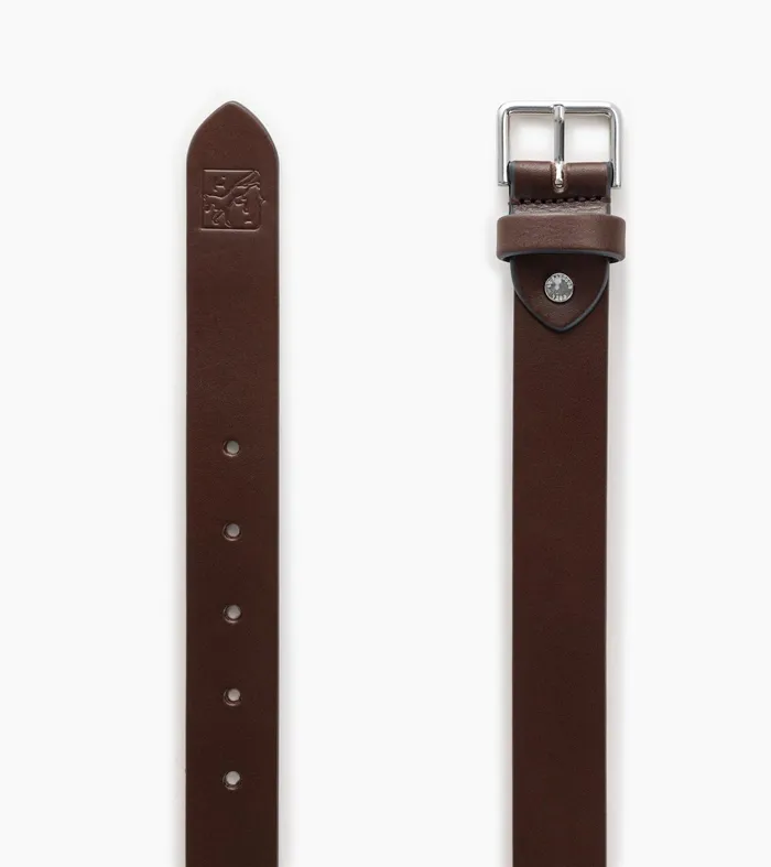 Le Tanneur Belts Men Men039S Belt With Square Buckle In Smooth Leather Coffee Brown