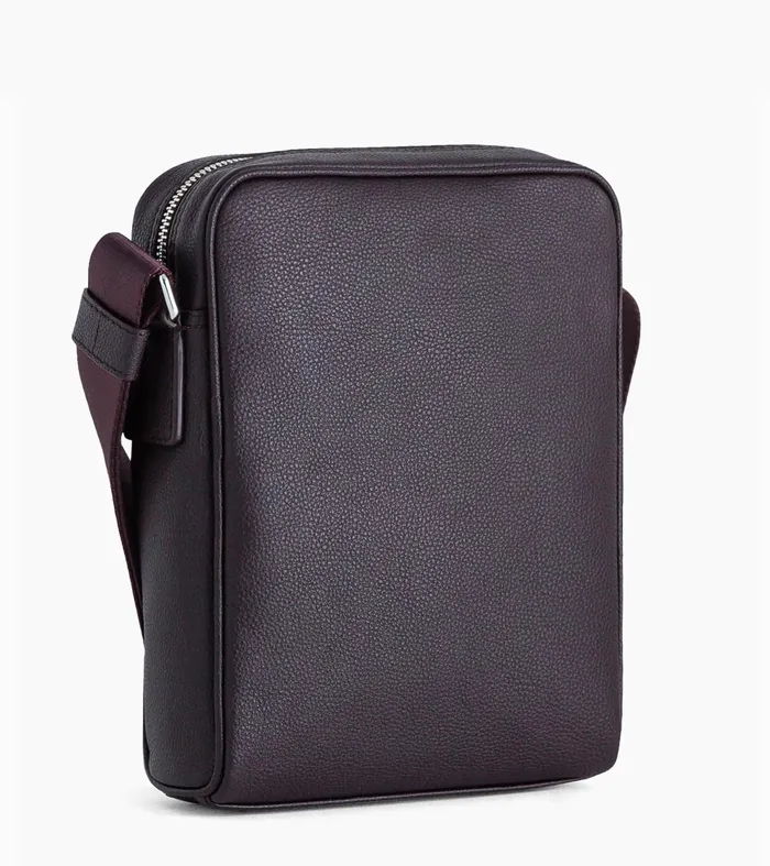 Le Tanneur Crossbody Bags Men MediumSized Satchel In Grained Leather Coffee Brown