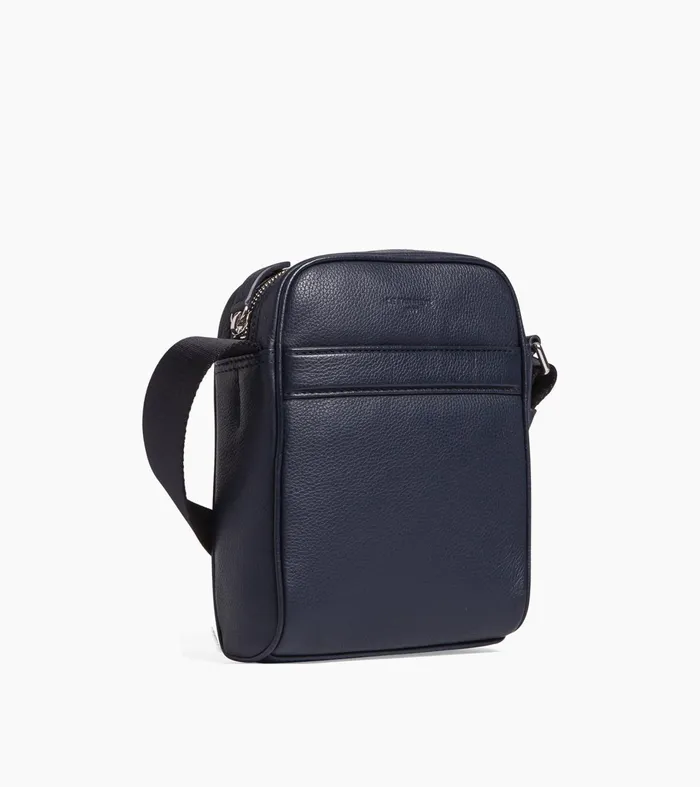Le Tanneur Crossbody Bags Men Small Cross Body Bag In Grained Leather Twilight Blue