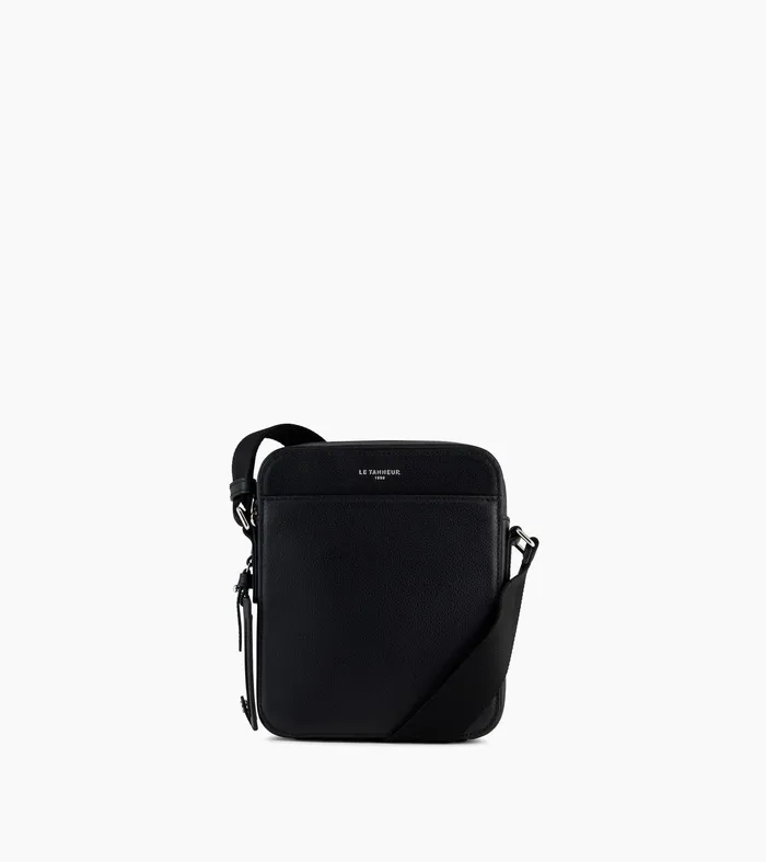 Le Tanneur Crossbody Bags Men Small Satchel In Grained Leather Black