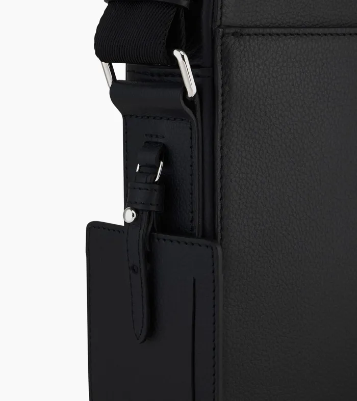 Le Tanneur Crossbody Bags Men Small Satchel In Grained Leather Black