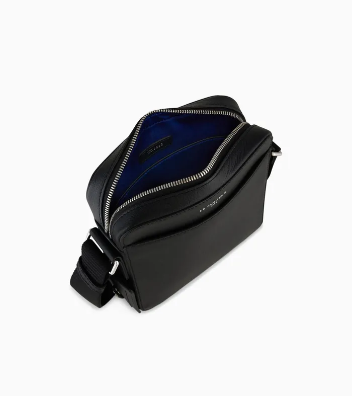 Le Tanneur Crossbody Bags Men Small Satchel In Grained Leather Black