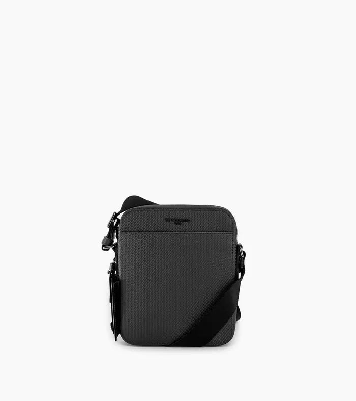 Le Tanneur Crossbody Bags Men Small Satchel In Signature T Leather Black