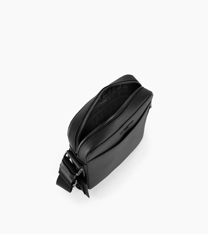 Le Tanneur Crossbody Bags Men Small Satchel In Signature T Leather Black