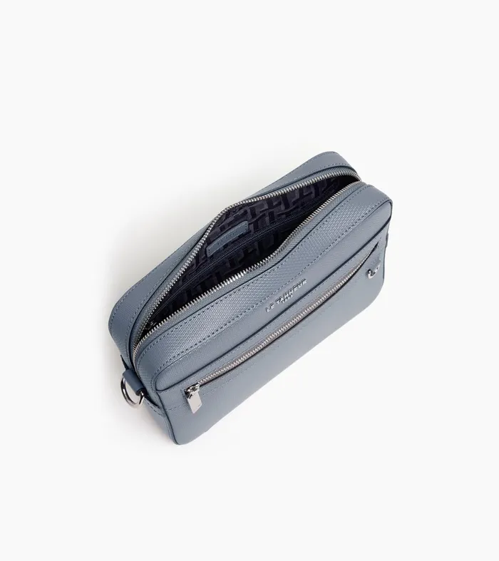 Le Tanneur Crossbody Bags Men Small Shoulder Bag In Signature T Leather Clay Blue