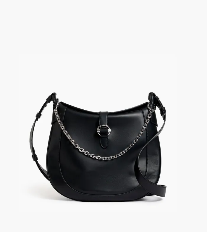 Le Tanneur Crossbody Bags Women Large Shoulder Bag In Smooth Leather Black