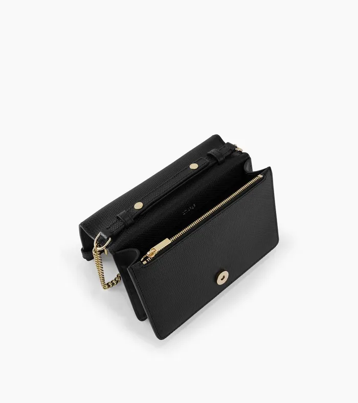 Le Tanneur Crossbody Bags Women Small Bag With Crossbody Strap In Signature T Leather Black