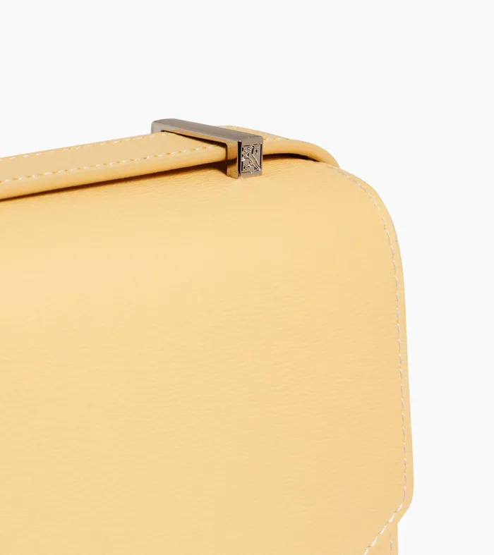 Le Tanneur Crossbody Bags Women Small Shoulder Bag In Cork Effect Leather Aurora Yellow