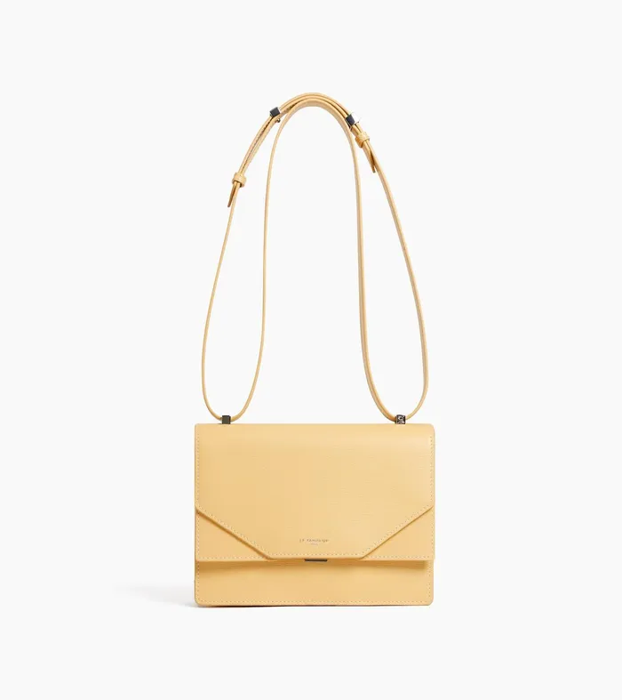 Le Tanneur Crossbody Bags Women Small Shoulder Bag In Cork Effect Leather Aurora Yellow