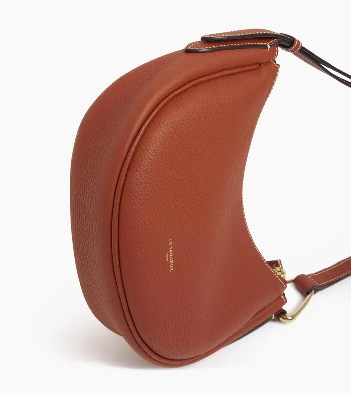 Le Tanneur Crossbody Bags Women Small Shoulder Bag In Grained Leather Mahogany Brown