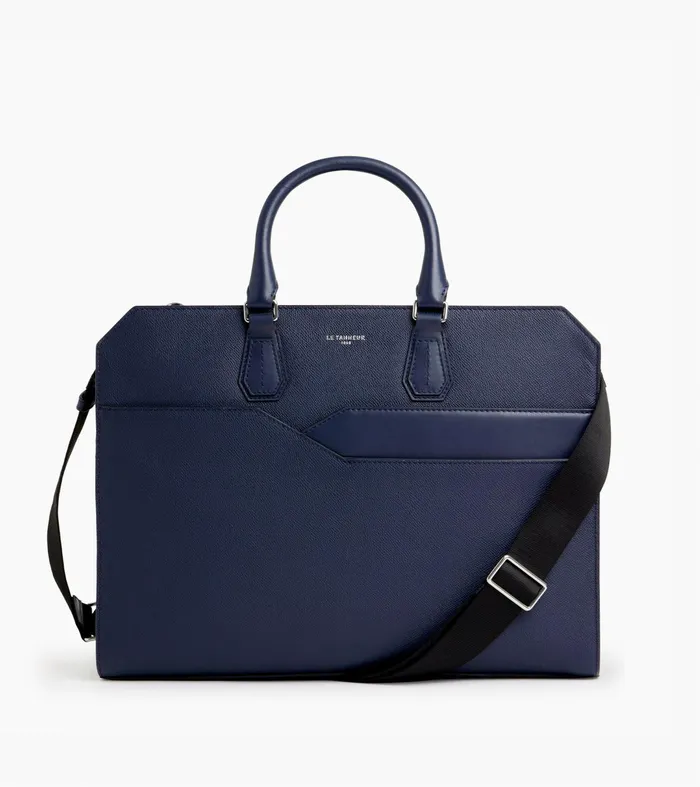 Le Tanneur Document Holders and Briefcases MenWomen Slim 15034 Briefcase In Cross Grain Leather Twilight Blue Le Tanneur Document Holders and Briefcases MenWomen Slim 15034 Briefcase In Cross Grain Leather Twilight Blue