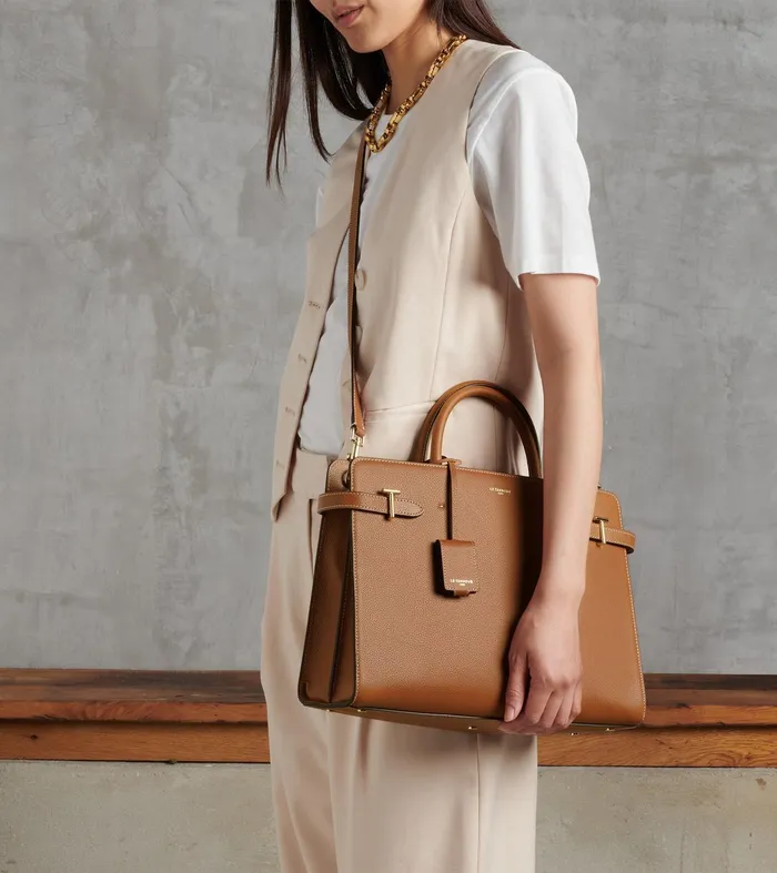 Le Tanneur Handbags Women Large Handbag In Grained Leather Brown Tan