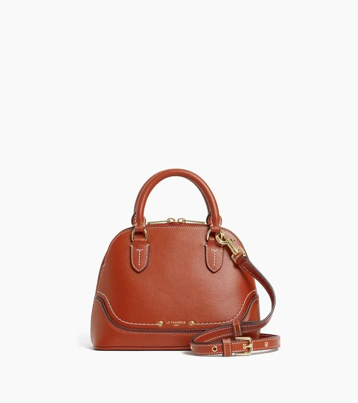 Le Tanneur Handbags Women Small Handbag In Grained Leather Mahogany Brown