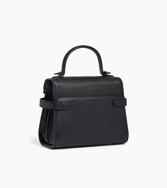 Le Tanneur Handbags Women Small Handbag With Double Flap In Grained Leather Black