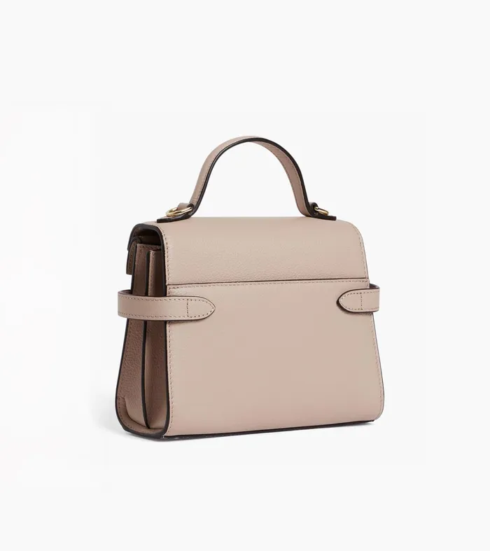 Le Tanneur Handbags Women Small Handbag With Double Flap In Grained Leather Grey Beige