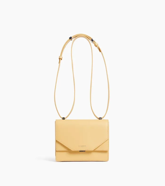 Le Tanneur Mini Bags Women Mini Shoulder Bag In Cork Effect Leather Aurora Yellow